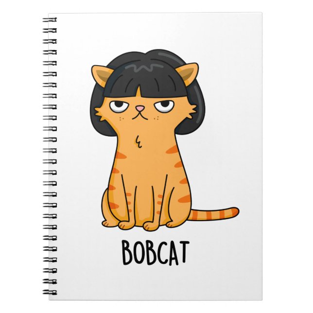 Cuaderno Bobcat Funny Cat Bob Hair Pun (Frente)