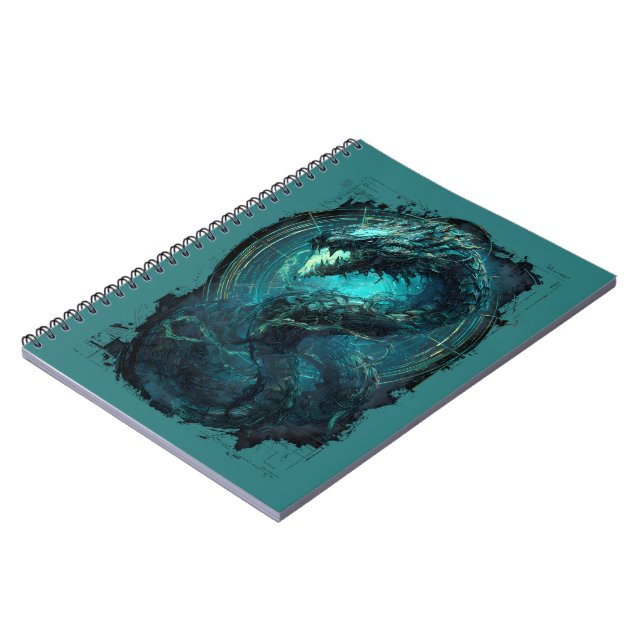 Cuaderno Bobina Espectral Serpiente Cyberpunk Arte Oscuro (Lado Izquierdo)