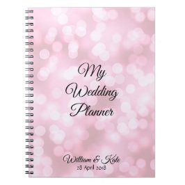 Cuaderno Bóbulos rosados personalizados Boda Planner Notebo
