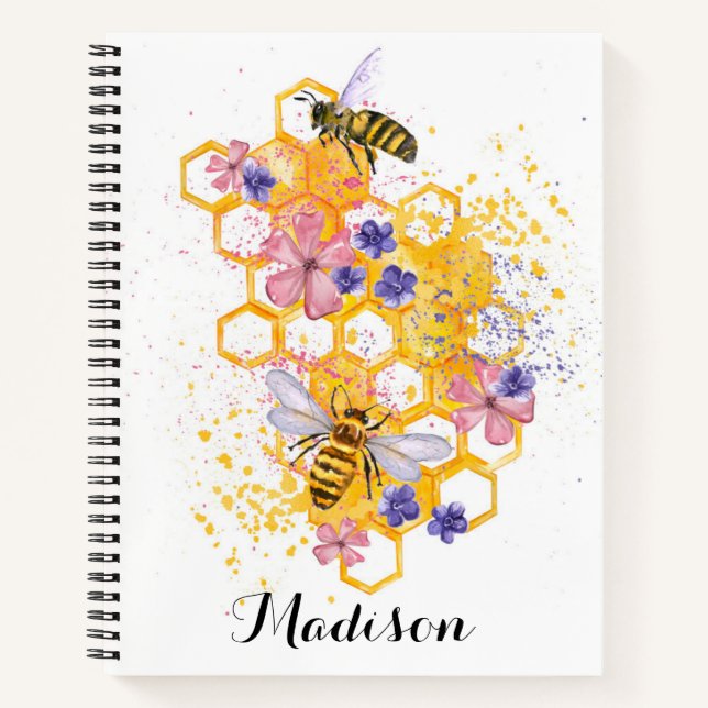 Cuaderno Boca de miel dulce de abeja floral (Anverso)