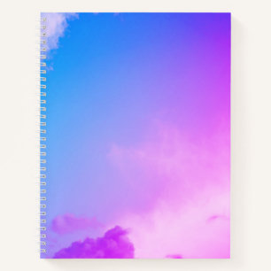 Cuaderno Bocadillo de arte en espiral de fondo de cielo ros