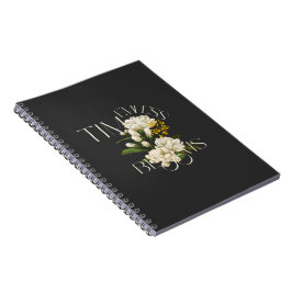 Cuaderno Bocadillo de fotos en espiral de flores de crema