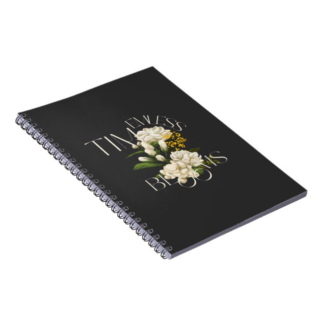 Cuaderno Bocadillo de fotos en espiral de flores de crema (Lado Derecho)