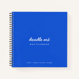 Cuaderno boceto de arte de doodle azul