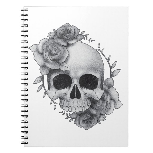 Cuaderno Boceto de Calavera y Rosas (Frente)