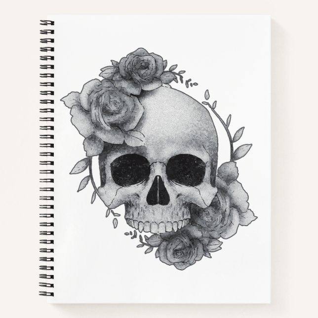Cuaderno Boceto de Calavera y Rosas (Anverso)
