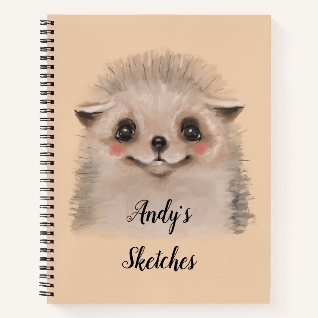 Cuaderno Boceto de Erizo Personalizado (Anverso)