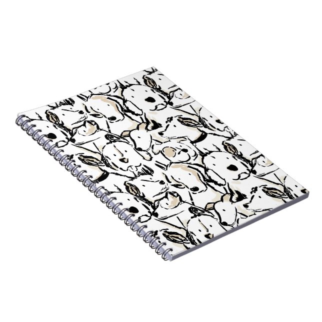 Cuaderno Boceto de mascota de perro lindo - Cachorro en bla (Lado Derecho)