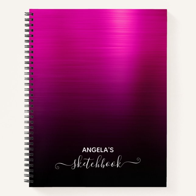 Cuaderno Boceto de Ombre rosa caliente y negro (Anverso)