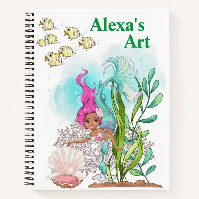 Cuaderno Boceto de sirena para niños  (Anverso)