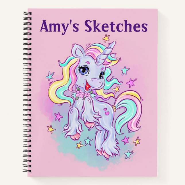 Cuaderno Boceto de Unicornio para Niños  (Anverso)