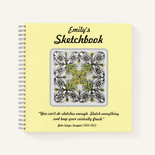 Cuaderno Boceto Floral Abstracto Personalizable