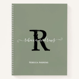 Cuaderno Boceto inicial de monograma con letra script en ve
