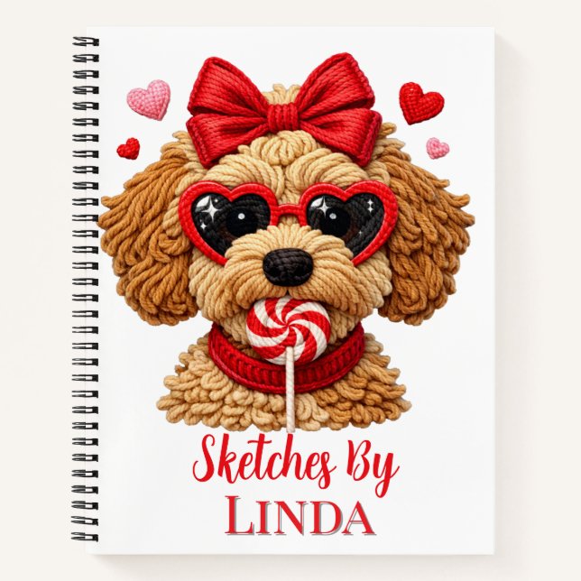 Cuaderno Boceto personalizado de Goldendoodle para niños (Anverso)