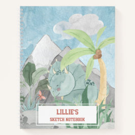 Cuaderno Boceto Personalizado de Triceratops Dinosaurio Lin