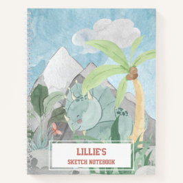 Cuaderno Boceto Personalizado de Triceratops Dinosauriolind