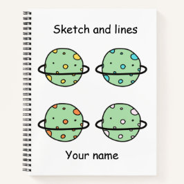 Cuaderno Boceto personalizado y líneas universo lindo niños