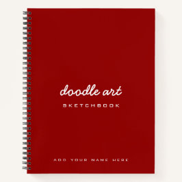 Cuaderno boceto rojo de nombres artísticos