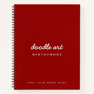 Cuaderno boceto rojo de nombres artísticos