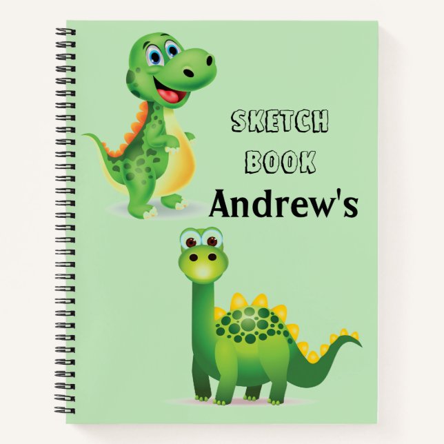 Cuaderno Bocetos de dinosaurios para niños (Anverso)