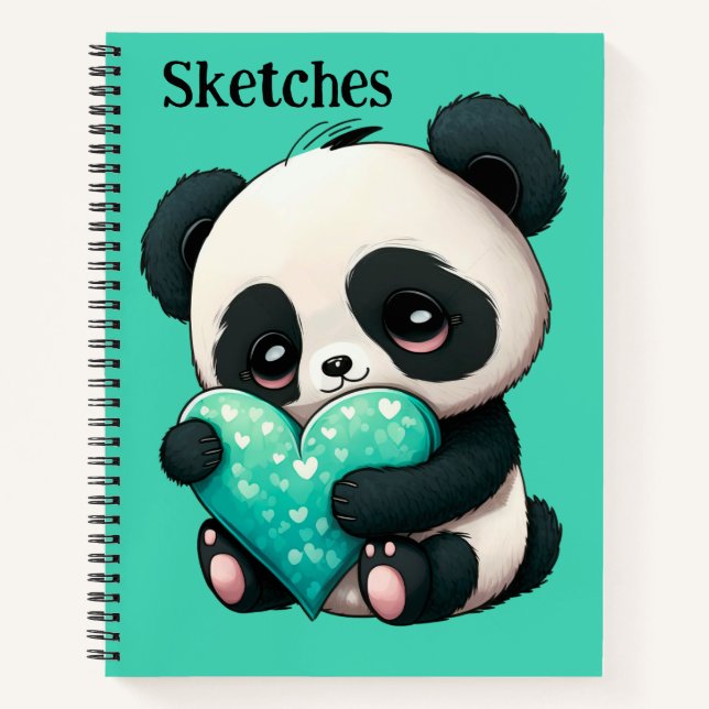Cuaderno Bocetos de mi panda para niños (Anverso)
