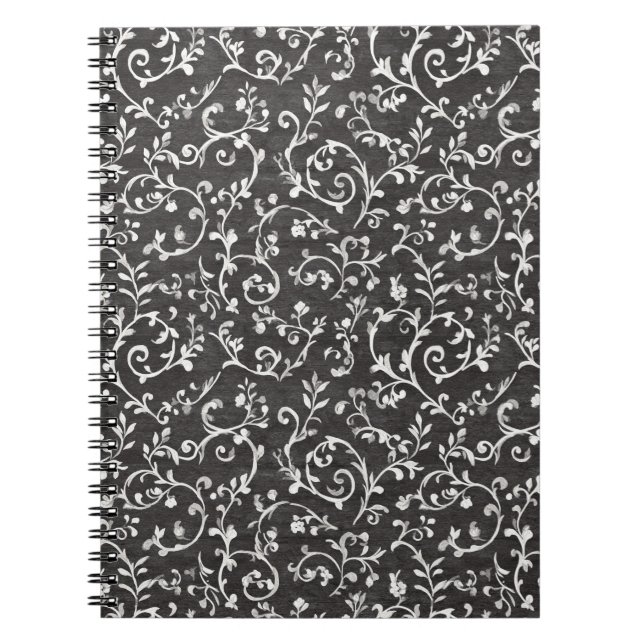 Cuaderno Boda abstracta elegante en blanco y negro (Frente)