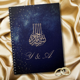 Cuaderno Boda azul de las estrellas de oro de Sky Astral po