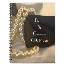 Cuaderno Boda Black Bow Tie and White Pearls