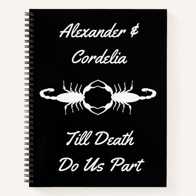 Cuaderno Boda blanco gótico Scorpions Personalizado (Anverso)