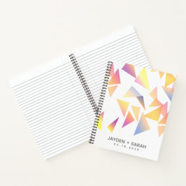 Cuaderno Boda blanco pastel de confetti multicolor