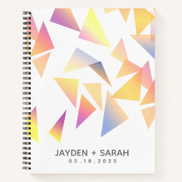 Cuaderno Boda blanco pastel de confetti multicolor