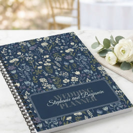 Cuaderno Boda Botánica Boho Azul Marino