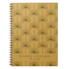 Cuaderno Boda Botánica de la hoja de la palma Mostaza Amari
