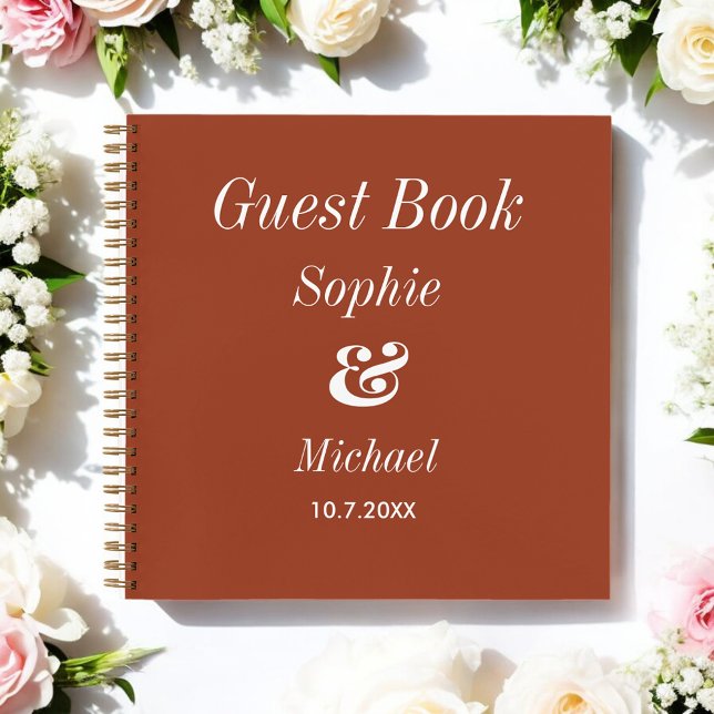 Cuaderno Boda Brown Terracotta Guest Book (Subido por el creador)