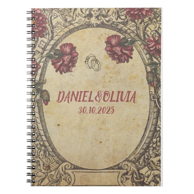 Cuaderno Boda clásico marrón (Frente)