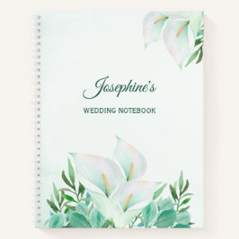 Cuaderno Boda de acuarela floral de Calla blanca