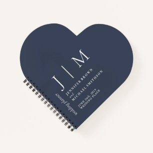 Cuaderno Boda de amor simple y formal blanco y naval