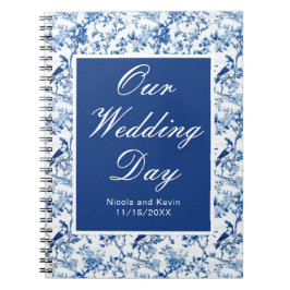 Cuaderno Boda de Aves Azules y Flores Chinoiserie