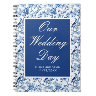 Cuaderno Boda de Aves Azules y Flores Chinoiserie