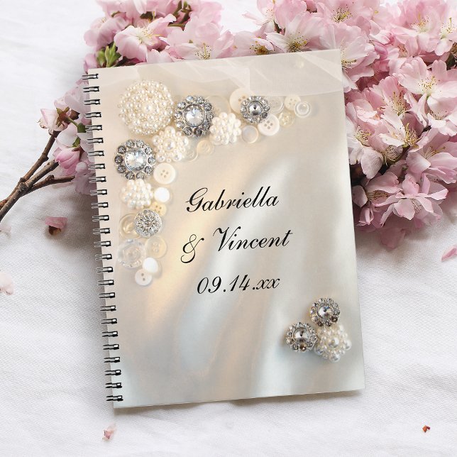 Cuaderno Boda de Botones de Perla Blanca y Diamante (Subido por el creador)