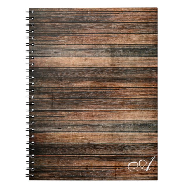 Cuaderno Boda de Campo en Granero de Madera Marrón Rústica  (Frente)
