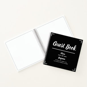 Cuaderno Boda de escritura manuscrita simple en negro
