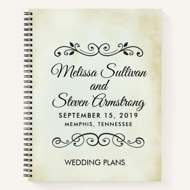 Cuaderno Boda de estilo occidental de pergamino falso (Anverso)
