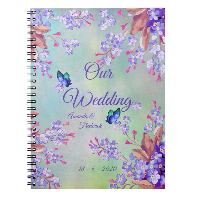 Cuaderno Boda de flores de lavanda de Lilac (Frente)