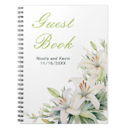 Cuaderno Boda de Flores de Lirio Blanco