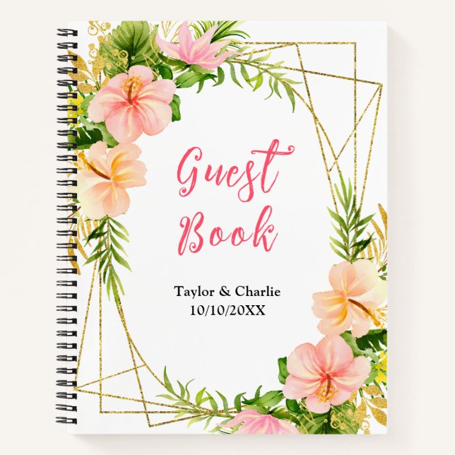 Cuaderno Boda de flores de selva tropical (Anverso)