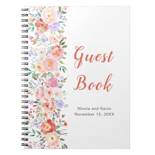 Cuaderno Boda de flores florales de primavera (Frente)