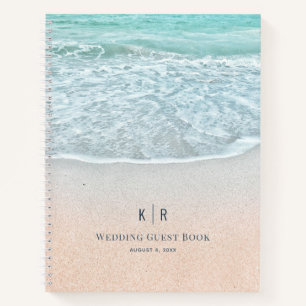 Cuaderno Boda de fotografías turquesa en el océano azul