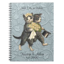 Cuaderno Boda de gatos posados azul