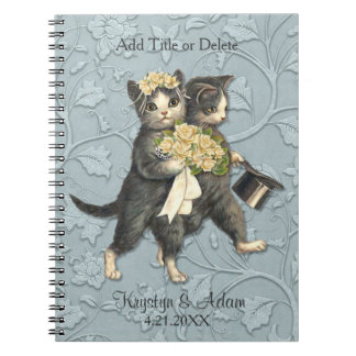 Cuaderno Boda de gatos posados azul